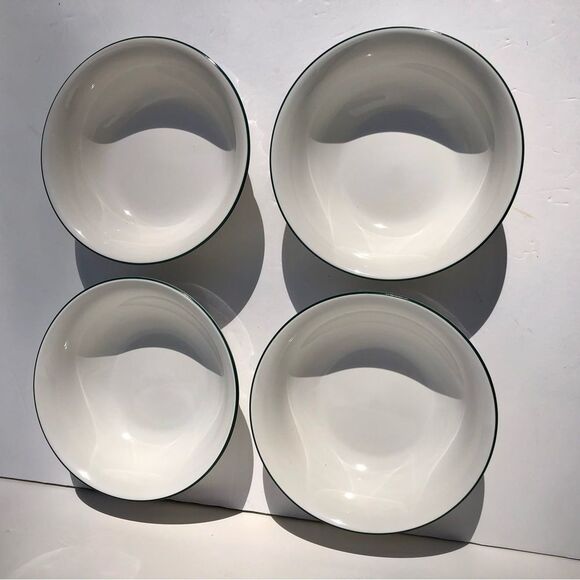 PFALTZGRAFT WINTERBERRY BOWL SET OF 4 BOWL WHITE WITH GREEN TRIM 6" X 2" TAL - Picture 9 of 10